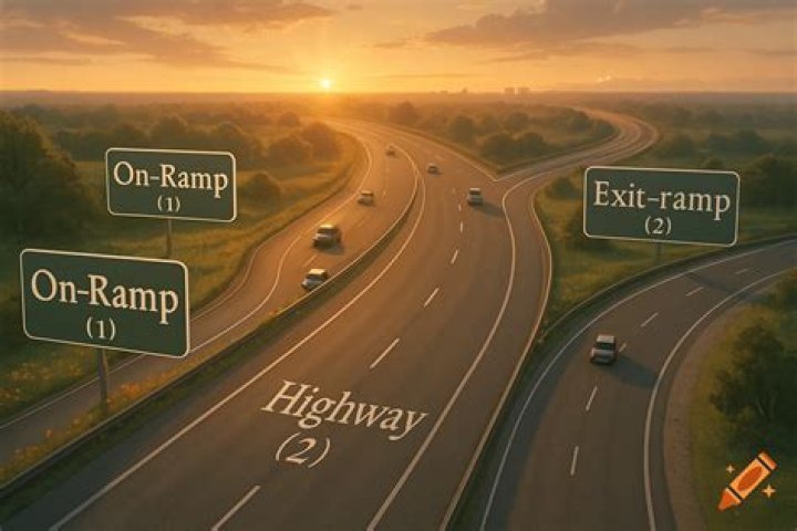 click to enlarge a highway with one frontage road