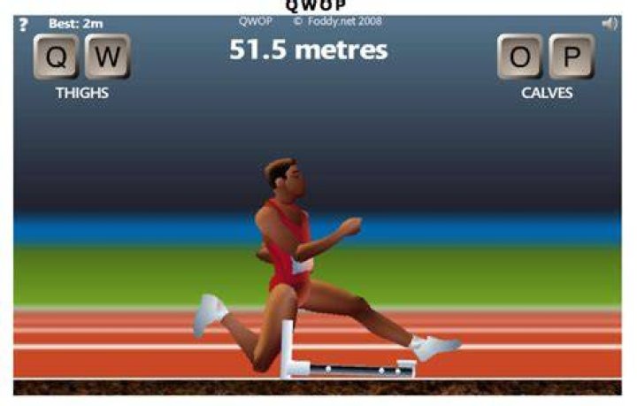 A truly epic QWOP failure
