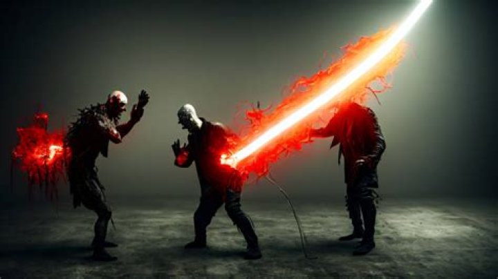 Armoured burning zombie