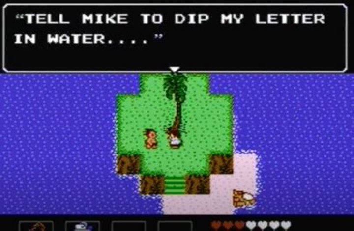Baboo and Mike on island with Dip letter in water message