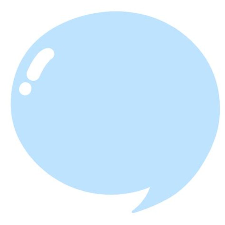 Blue Speech Bubble on Portrait