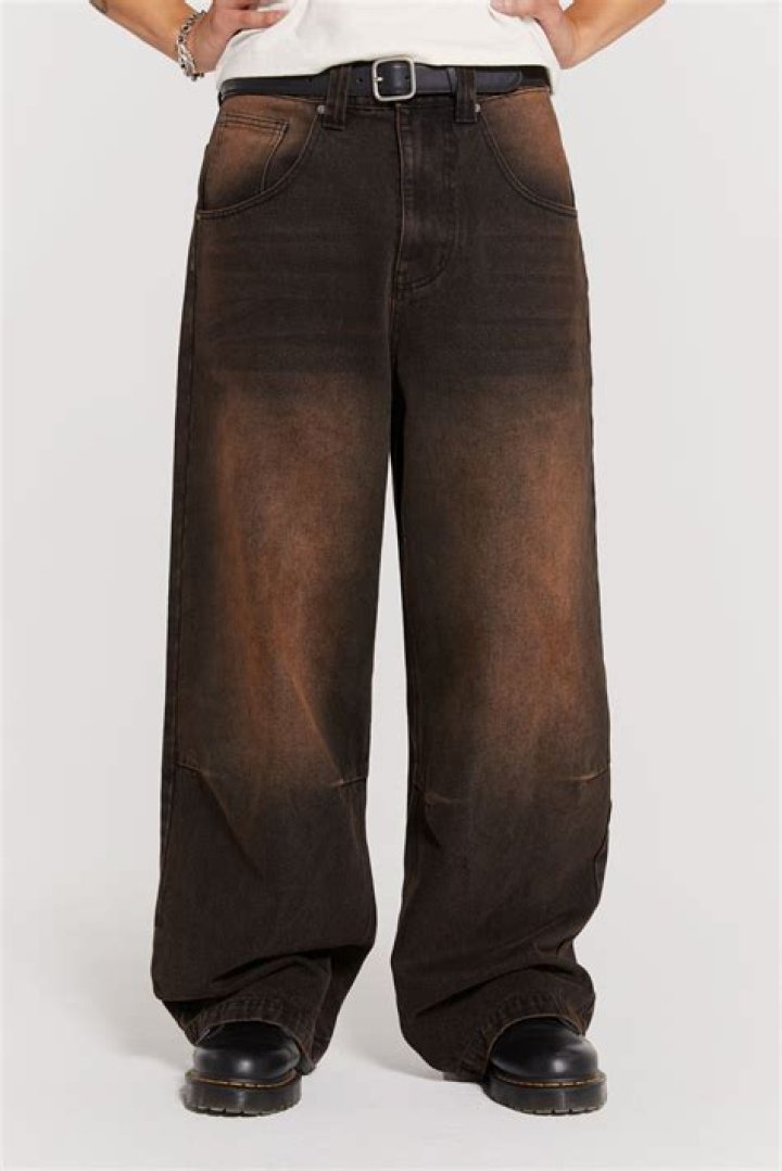 brown jeans