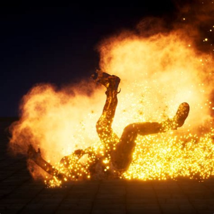 Burning zombie