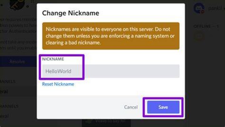 change nickname