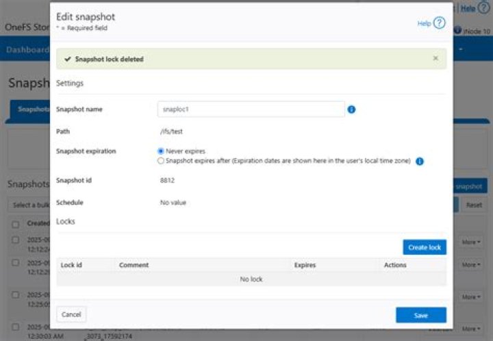 Confirming snapshot