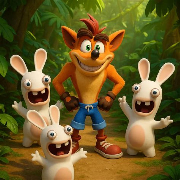 Crash Bandicoot bunny hopping into a powerslide