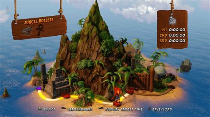 Crash Bandicoot level selection menu