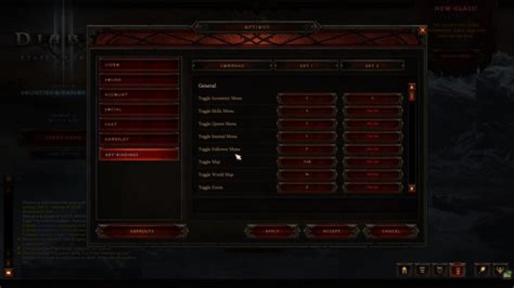 Diablo 3 Key Bindings - V defaults to "Show Monster Health Bars"
