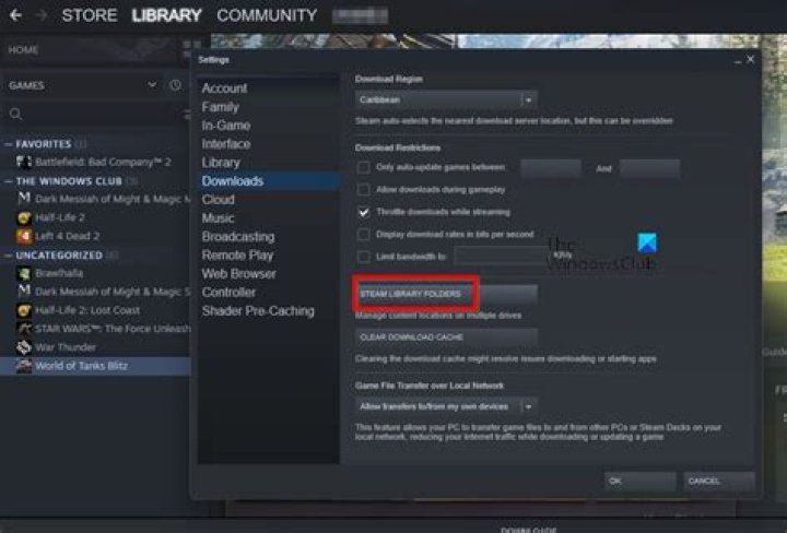 Downloads > Steam Library Folders > Add Library Folder > D:\Games > Select