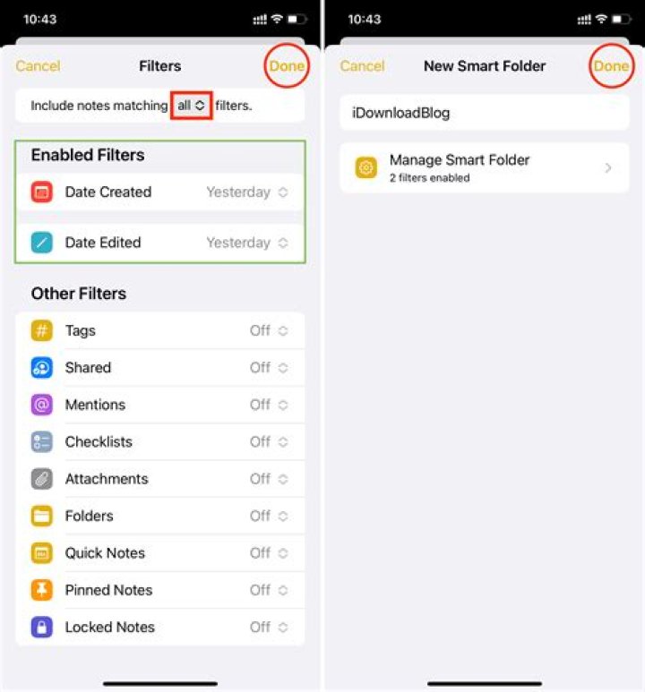 Filters folder