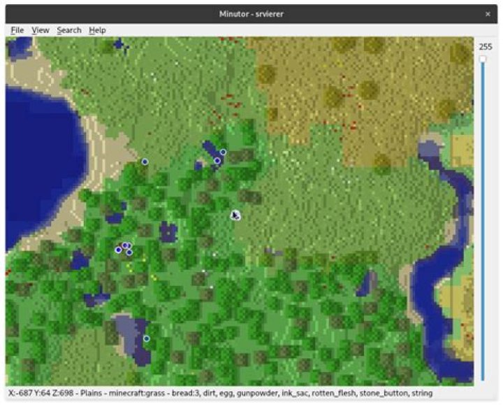 Find coordinates of fallen items in minecraft