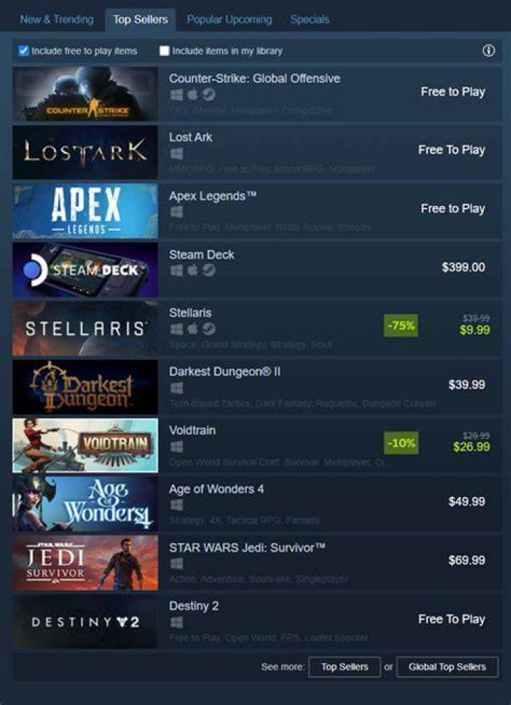 Free to play games go missing in the Steam library