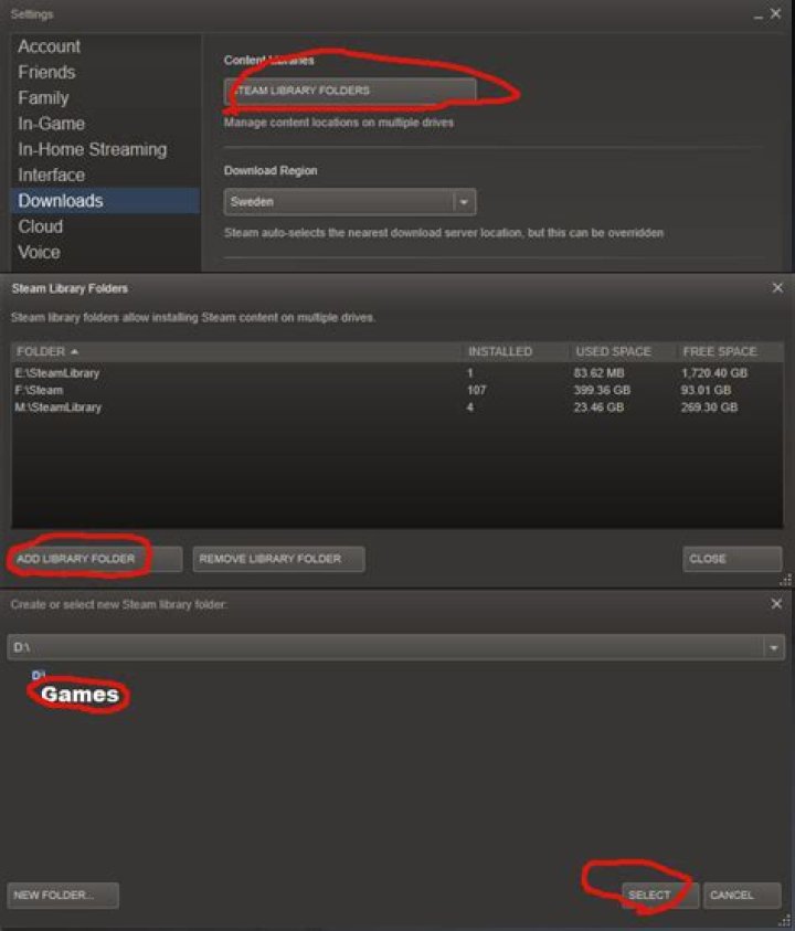 Get steam to realize I have games already installed