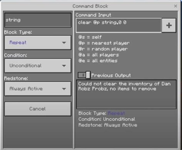 How can I change my name using command blocks?