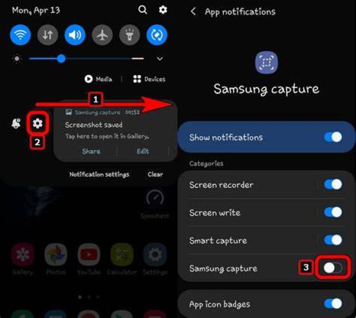 How can I disable "Screenshot Saved" notification?