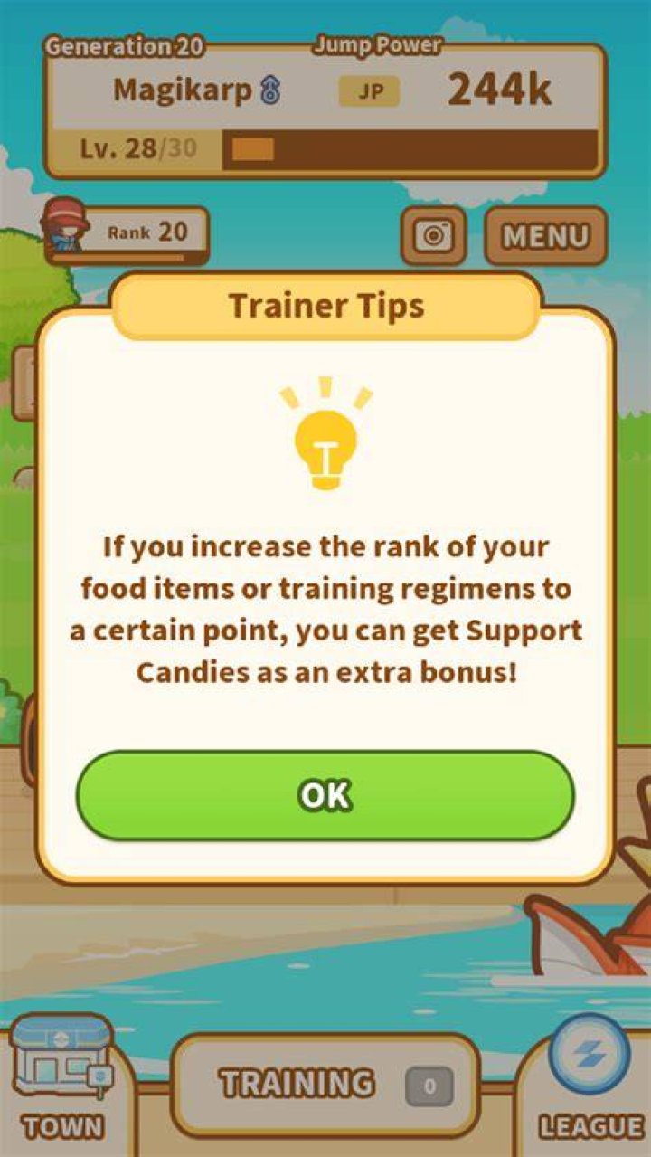 How can you get support candies in Magikarp Jump?