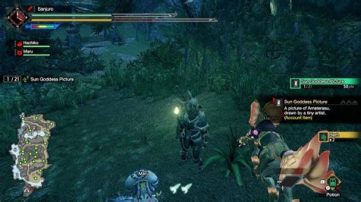 How do I get Okami to the platform on bottom floor of Moon Cave?