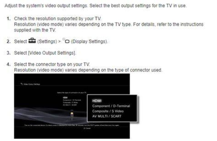 How to change resolution of PS3