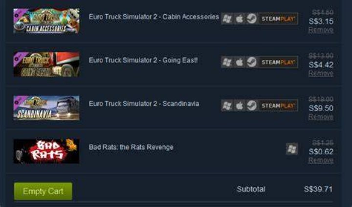 How to remove all items from Steam store cart?
