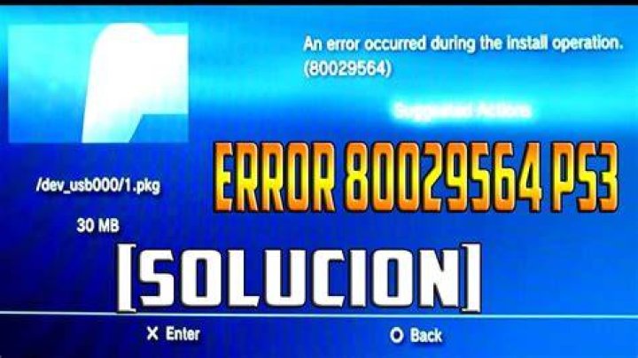 Installation error 80029564 on PS3