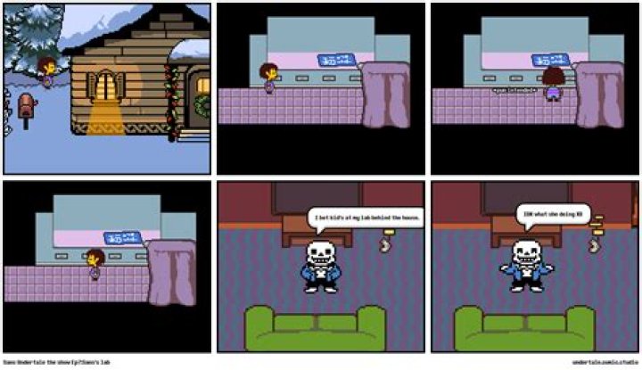 Is there a way to see the machine behind Sans' lab?