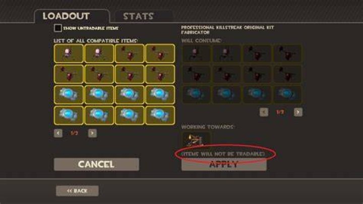 items will not be tradable