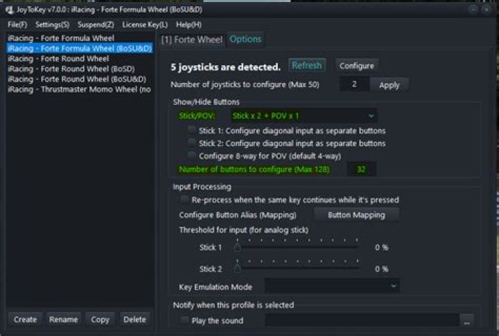 JoyToKey options