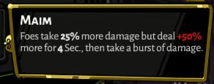 Maim tooltip