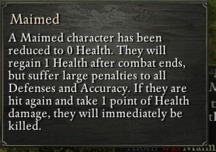 maimed glossary definition