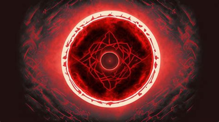 Mysterious red magic circle fading away