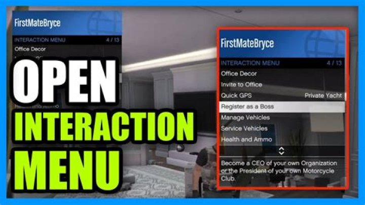 Open interaction menu