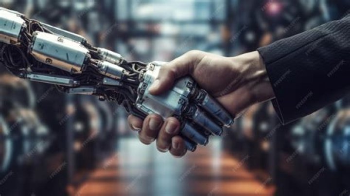 Picture of Robot next to a cursed weapon