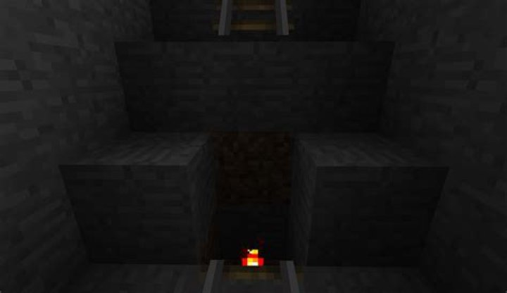 Redstone torch under rail