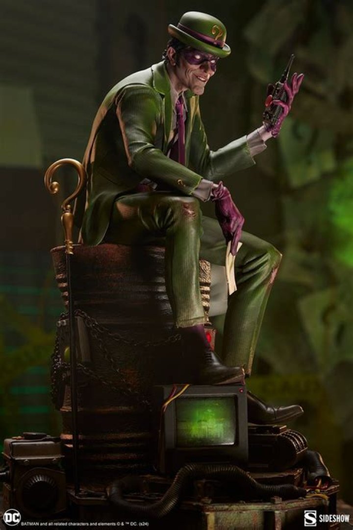 Riddler collectibles in confiscated goods vault