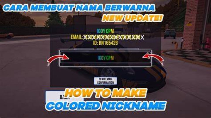 Screenshot of colored nickname