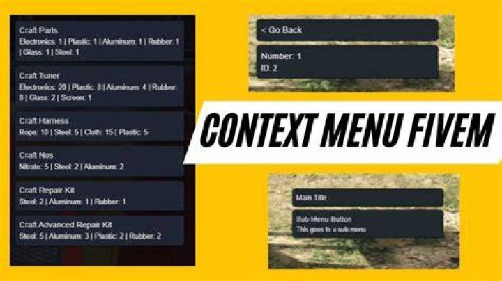 Screenshot of game context menu