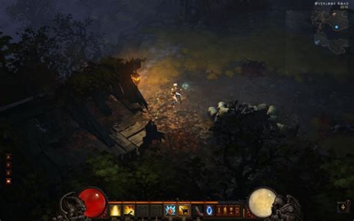 See Actionbar at the bottom, the first 4 buttons refer to Action Bar Skill 1-4 and the last two are the Left and Right Mouseclick (as indicated by the symbol)