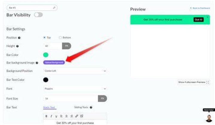 selecting a background to set