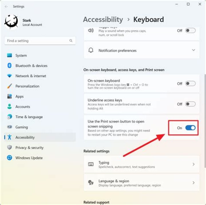 Settings screenshot