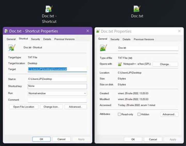 Shortcut Properties