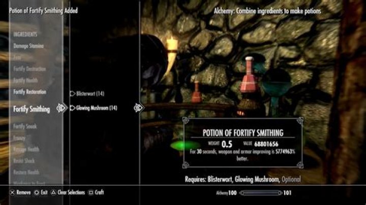 Skyrim Fortify Smithing Option does not appear