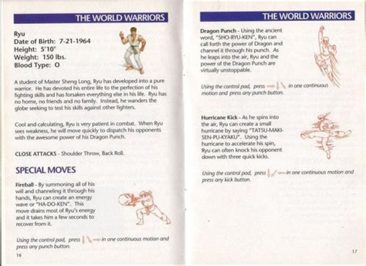 SNES SFII manual