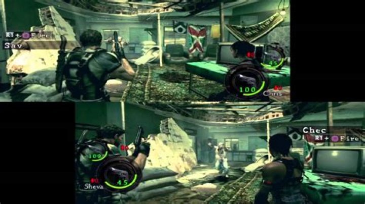 Split-Screen game type in RE5 Switch