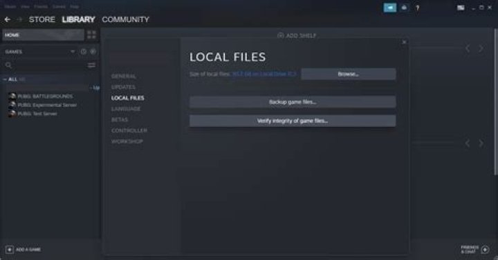 Steam game properties window, Local files, Verify Integrity of Game Cache