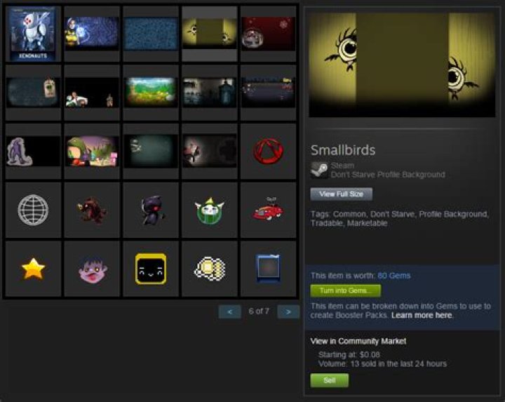 Steam Inventory with backgrounds
