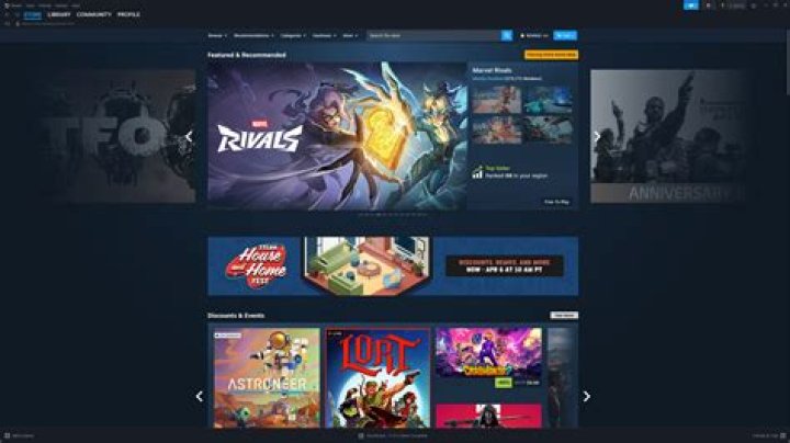 Steam Store showing free and 'free to play' games