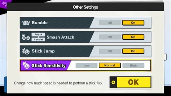 Stick Sensitivity custom controls screenshot