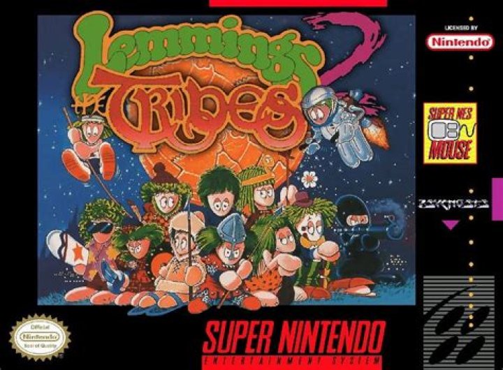 Super Nintendo Lemmings 2-player mode screenshot