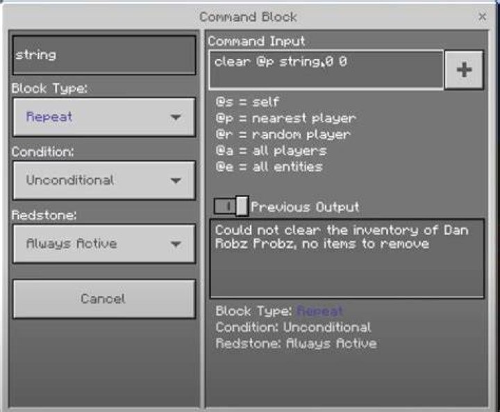 Using command blocks to set players on fire