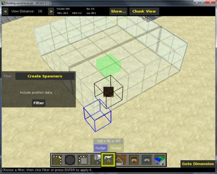 Using MCedit to make the spawner